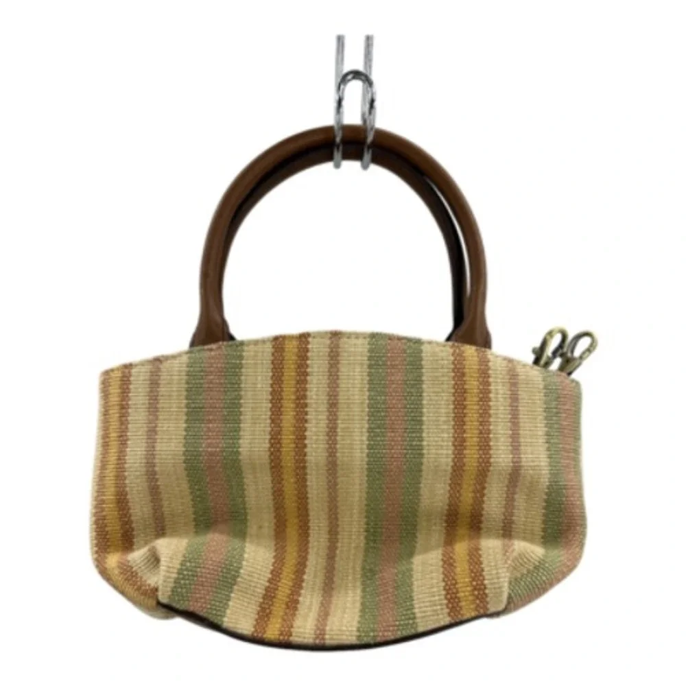 Fossil Satchel Bag Womens Small Multicolor Striped Woven Good Crossbody Strap
